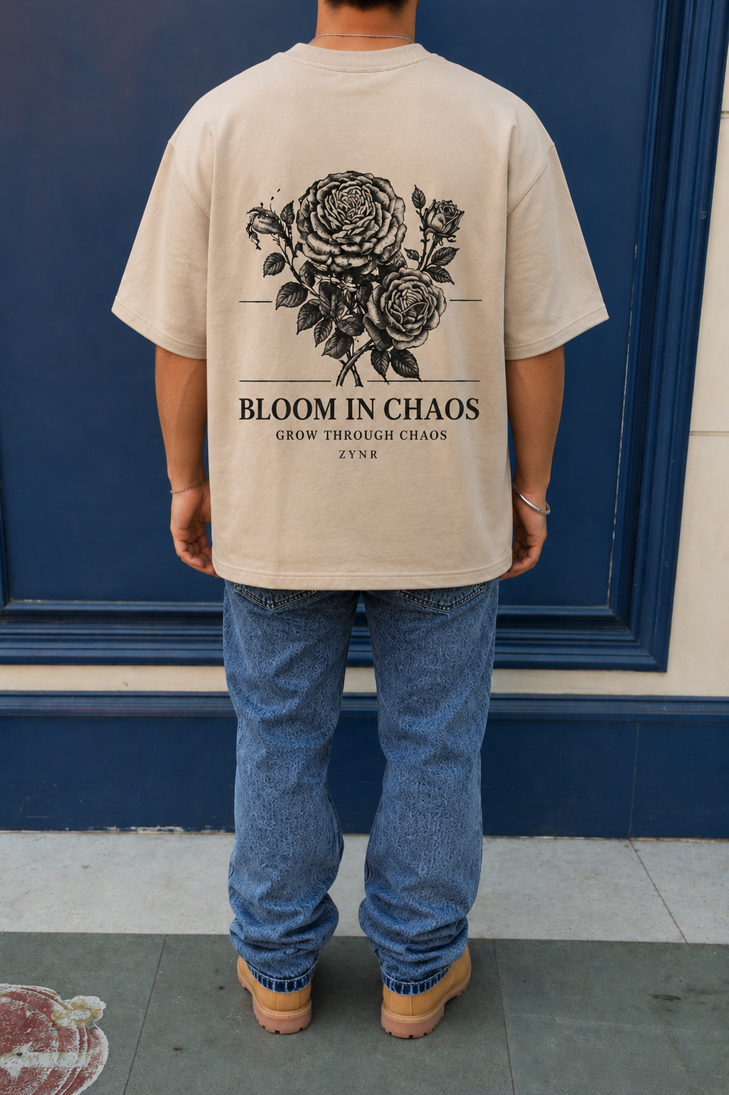 BLOOM IN CHAOS BOXY FIT OVERSIZED T-SHIRT