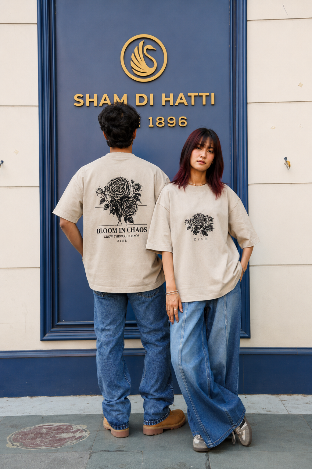 BLOOM IN CHAOS BOXY FIT OVERSIZED T-SHIRT